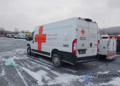 2023 Ram Promaster 3500 Cargo Van High Roof 159 Wb Ext из США, поврежденный, VIN 3C6MRVJG1PE506767